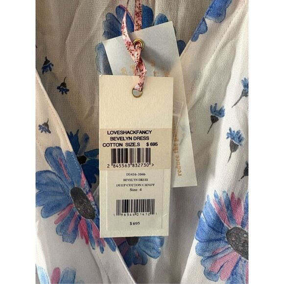 NWT LoveShackFancy Bevelyn Blouson-Sleeve Floral Maxi Dress Size 4 $695 MSRP - Picture 7 of 11